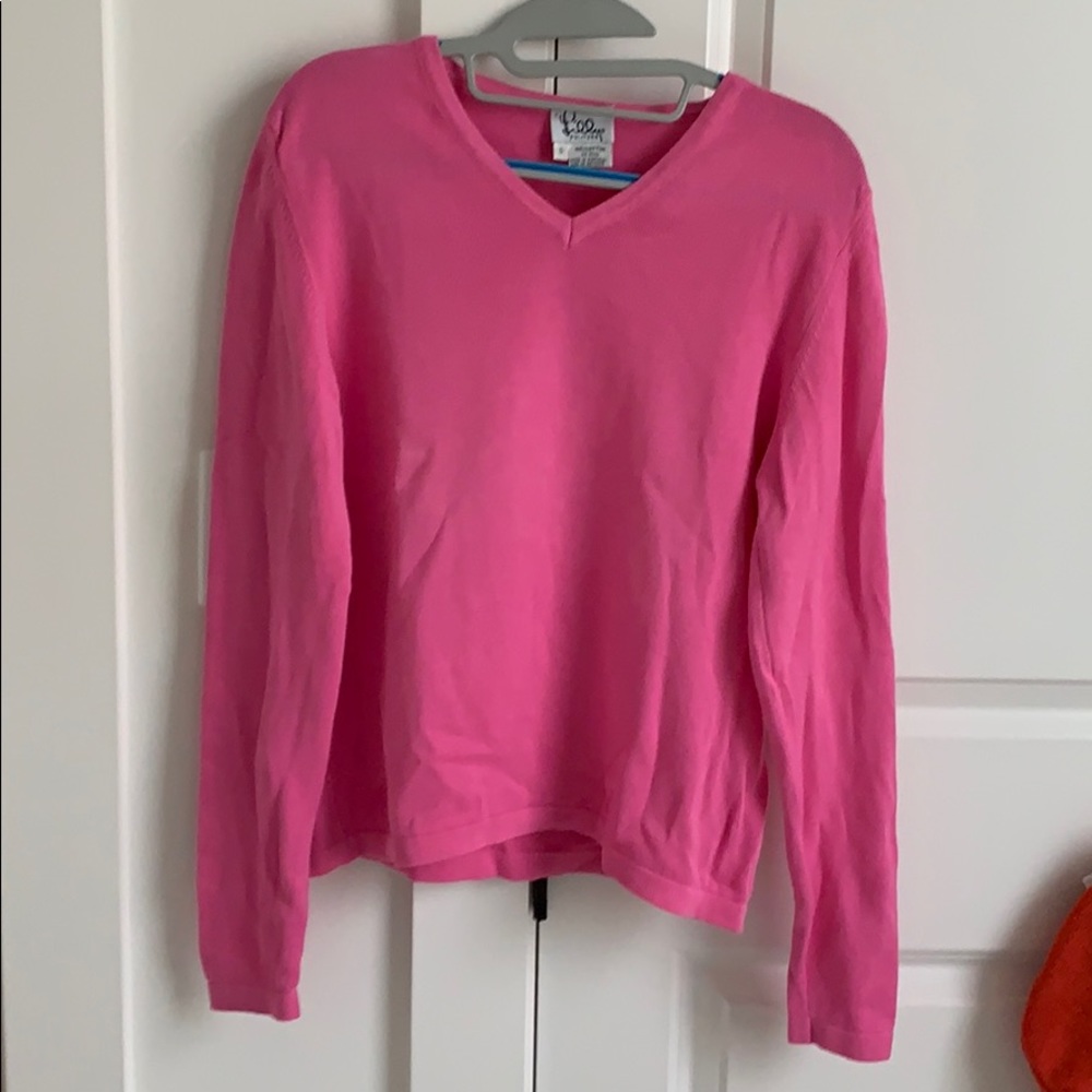 Lilly Pulitzer 100% cotton V-Neck sweater as Small